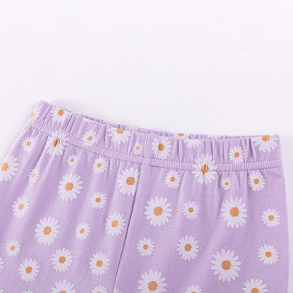 MyKids-USA® Baby Kids Girls Fly Sleeves Flowers Pattern Dress and Pants Clothing Set