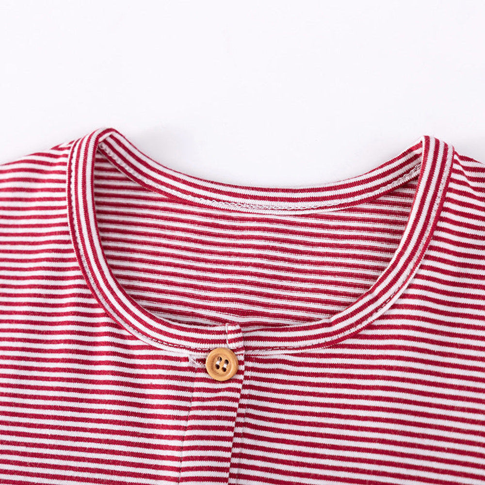 MyKids-USA® Puppy and Striped Pattern Short Sleeves Dress for Stylish Girls