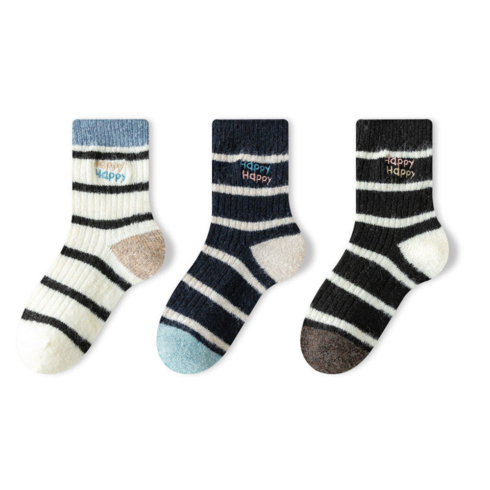 MyKids-USA® Baby Unisex Breathable Embroidery Pattern Socks 1 Lot=3-Pair Set