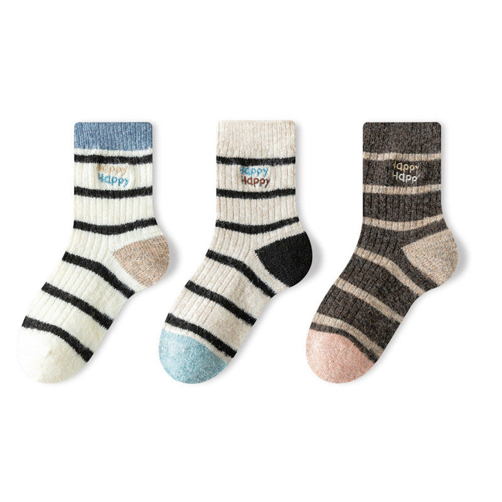 MyKids-USA® Baby Unisex Breathable Embroidery Pattern Socks 1 Lot=3-Pair Set