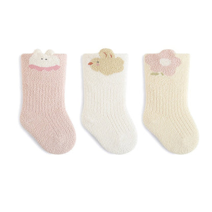 MyKids-USA® Baby Unisex Breathable Striped/Animals Pattern Socks 1 Lot=3-Pair Set