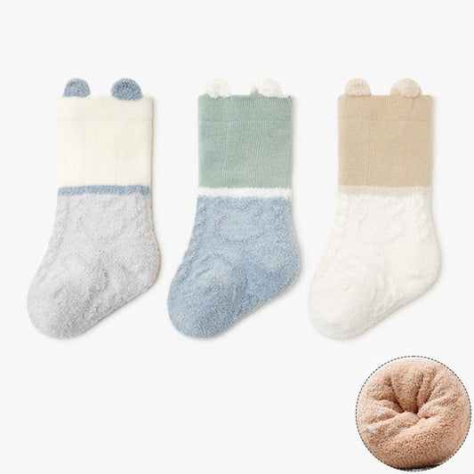 MyKids-USA® Baby Unisex Breathable Animals Pattern Color Patchwork Socks 1 Lot=3-Pair Set