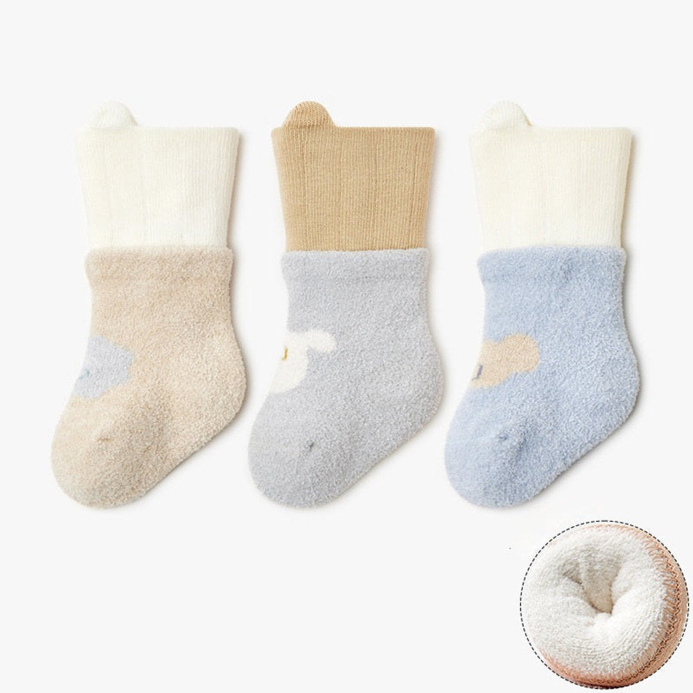 MyKids-USA® Baby Unisex Breathable Animals Pattern Color Patchwork Socks 1 Lot=3-Pair Set