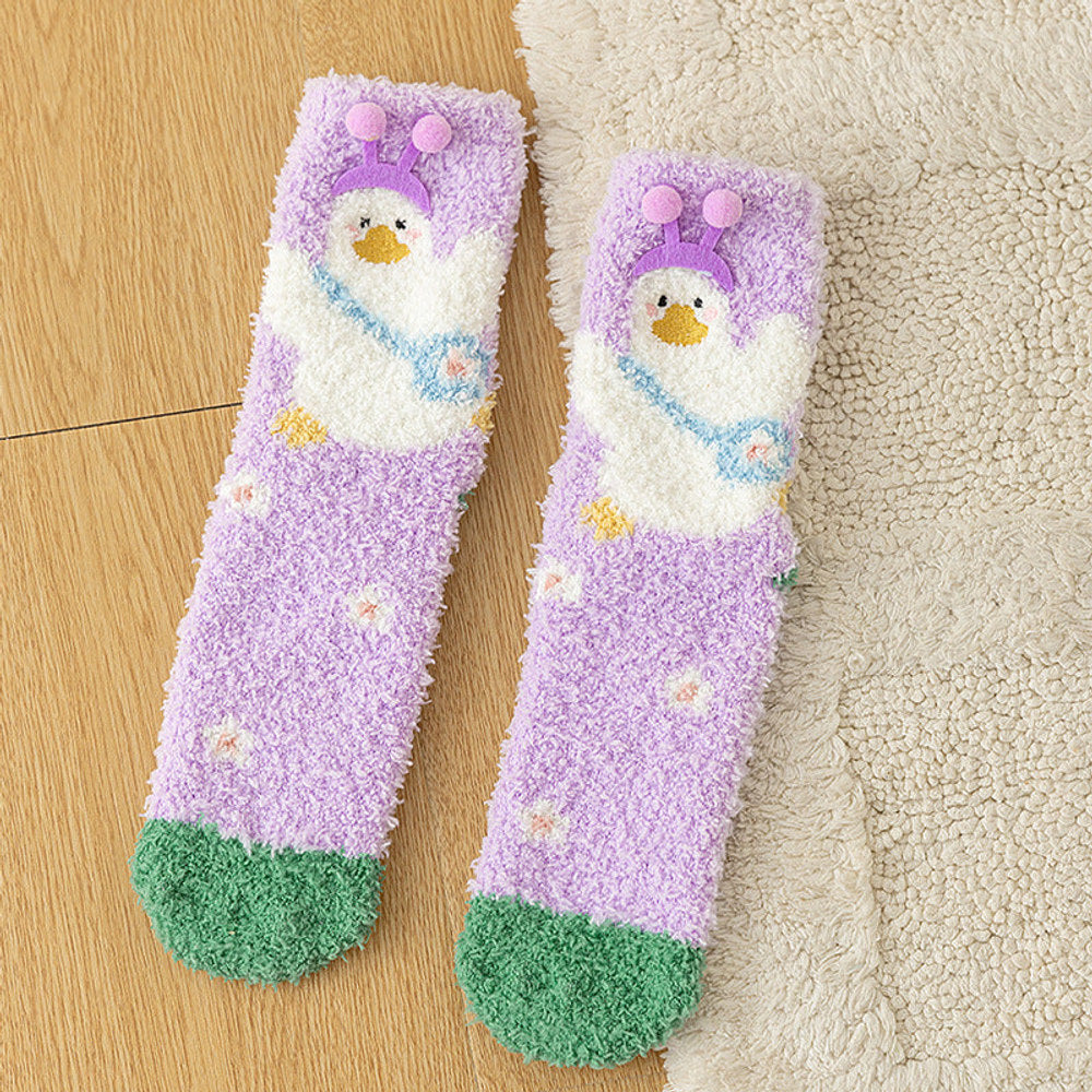 MyKids-USA® Baby Unisex Breathable Cartoon Pattern Warm Fluffy Socks 26cm