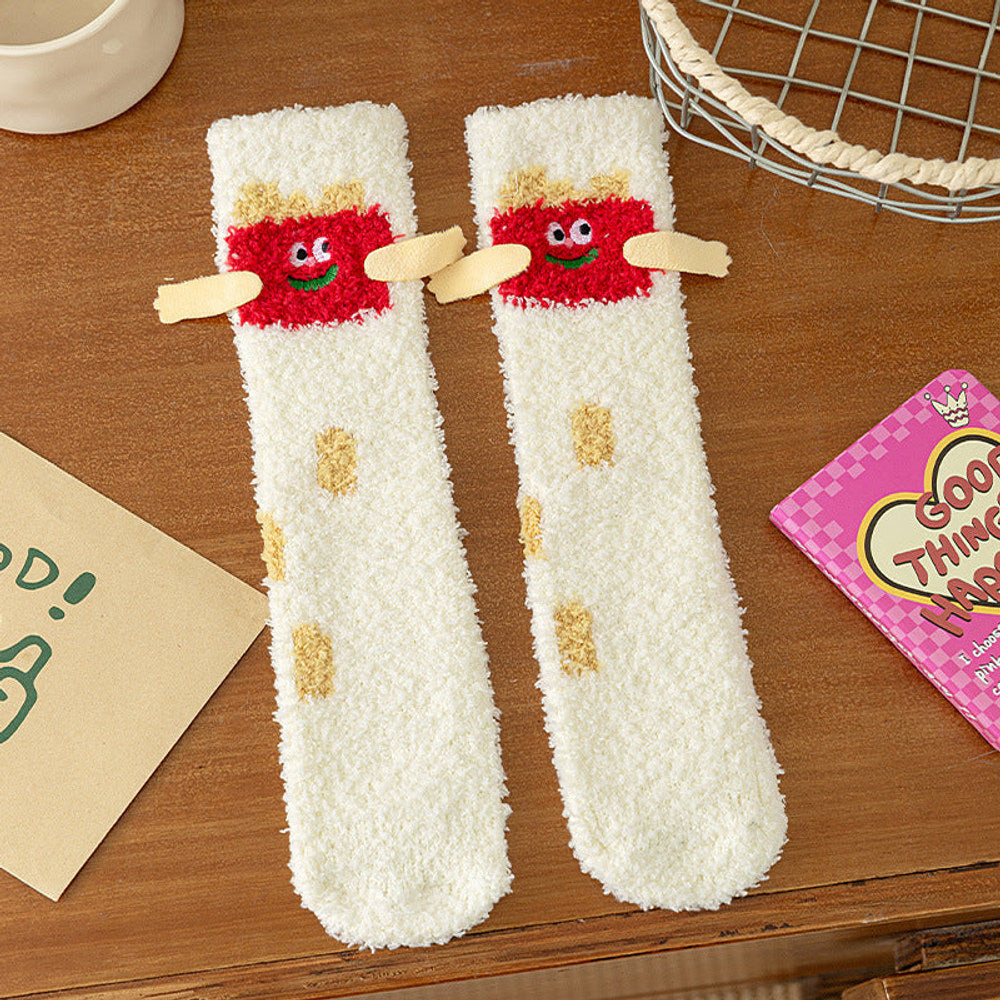 MyKids-USA® Baby Unisex Breathable Cartoon Pattern Warm Fluffy Socks 26cm