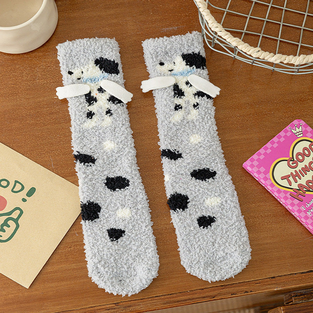 MyKids-USA® Baby Unisex Breathable Cartoon Pattern Warm Fluffy Socks 26cm