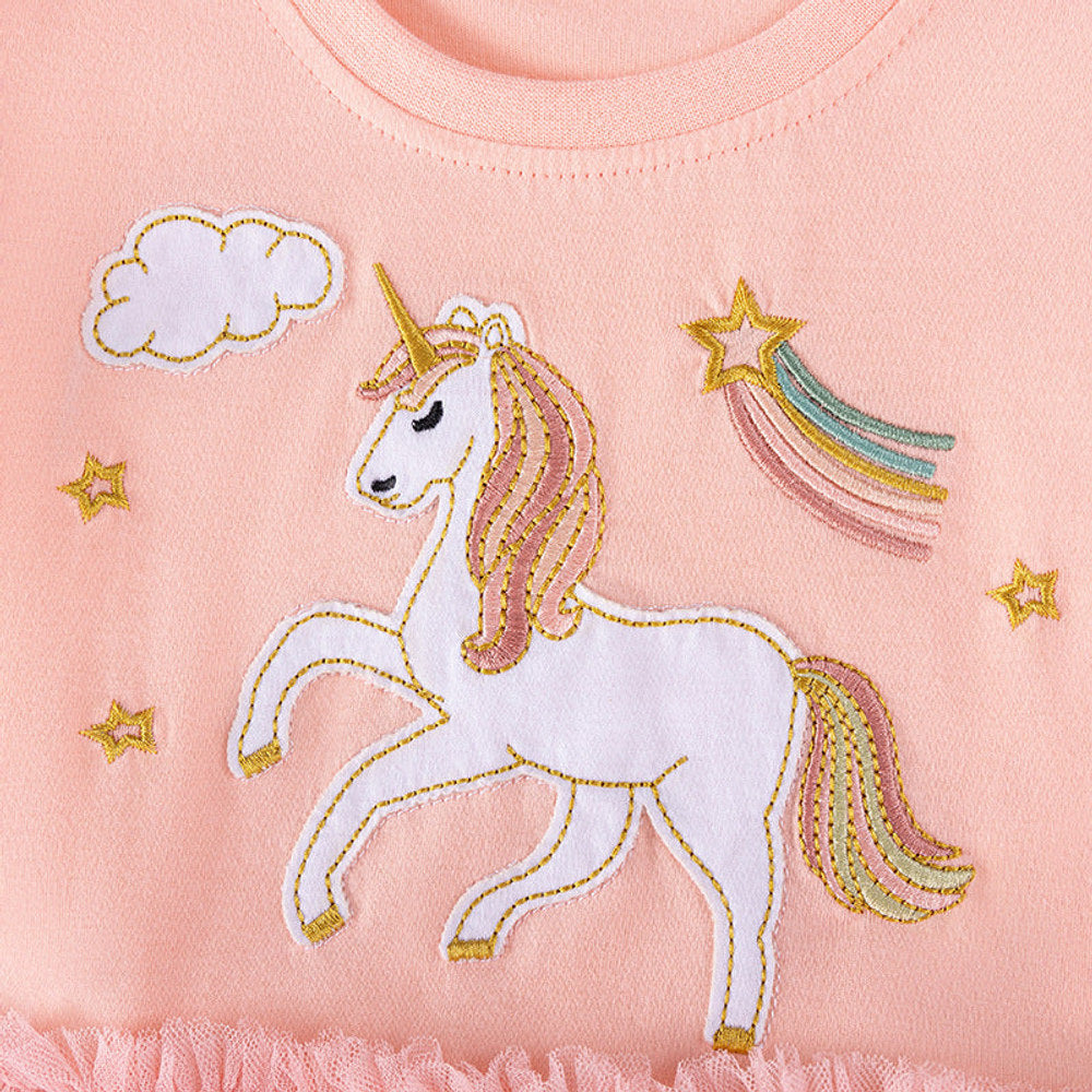 MyKids-USA® Animals Cartoon Pattern Fly Sleeves Dress for Stylish Girls