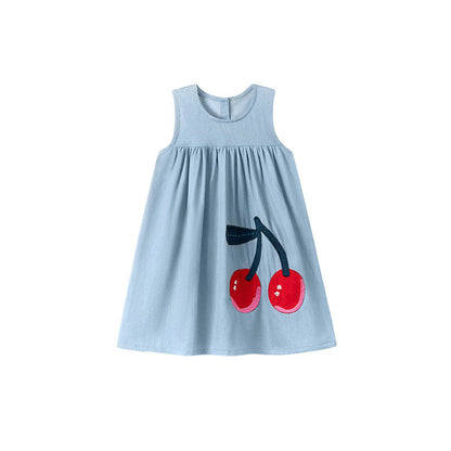 MyKids-USA® Fruits Pattern Sleeveless Dress for Stylish Girls