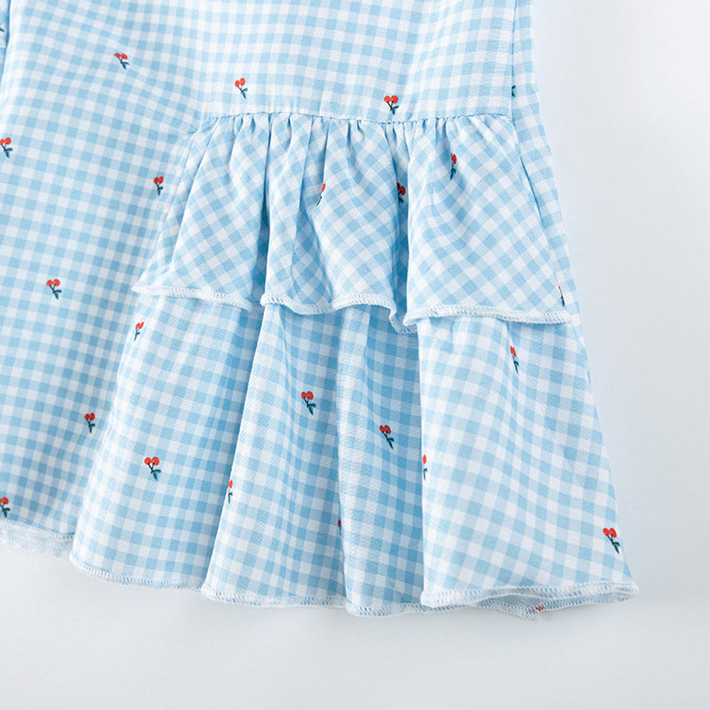 MyKids-USA® Floral and Plaid Pattern Sleeveless Dress for Stylish Girls