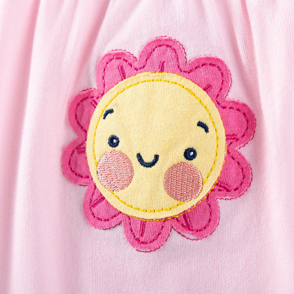 MyKids-USA® Summer Hot Selling Baby Kids Girls Short Sleeves Flowers Cartoon Pattern T-shirt and Pants Clothing Set