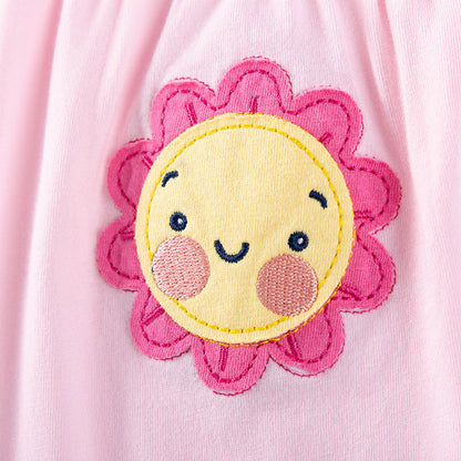 MyKids-USA® Summer Hot Selling Baby Kids Girls Short Sleeves Flowers Cartoon Pattern T-shirt and Pants Clothing Set