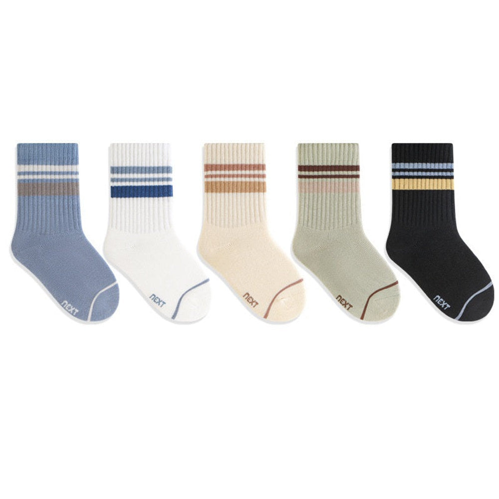 MyKids-USA® Baby Kids Unisex Breathable Simple Casual Pattern Socks 1 Lot=5-Pair Set