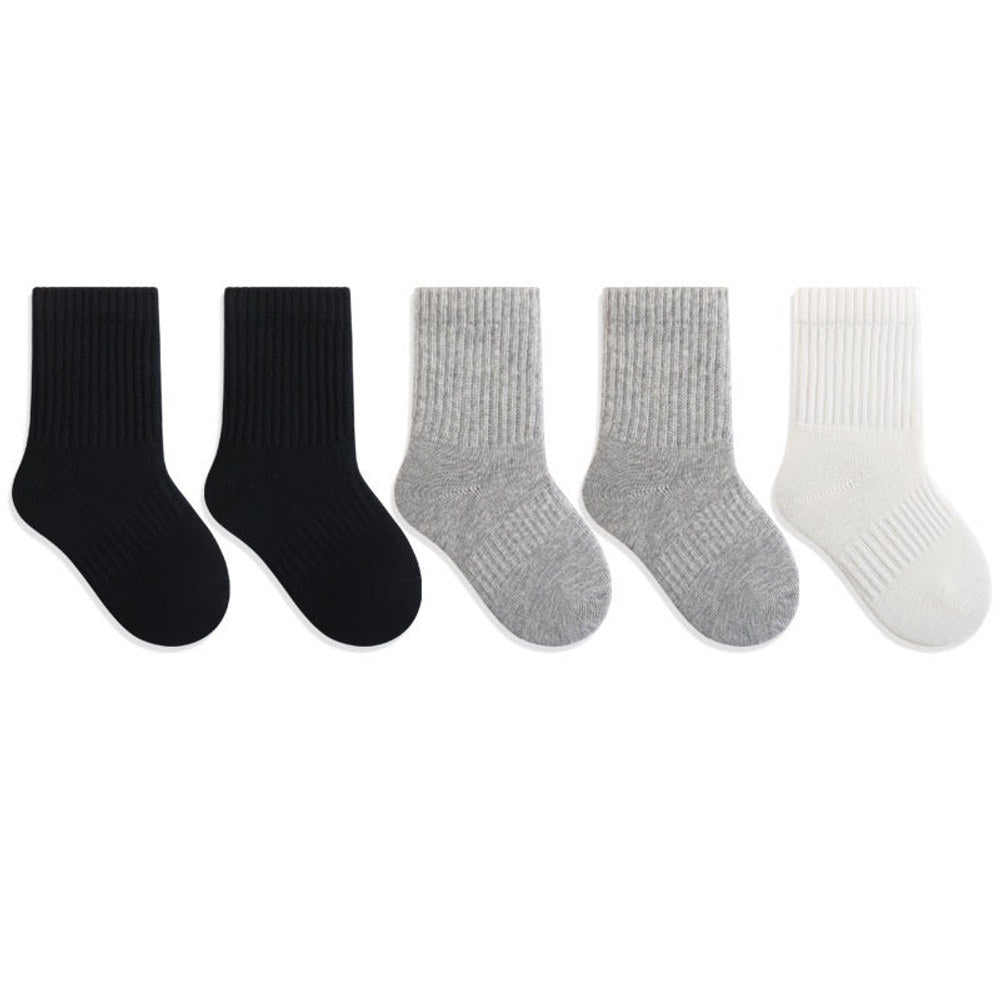 MyKids-USA® Baby Kids Unisex Breathable Simple Casual Pattern Socks 1 Lot=5-Pair Set