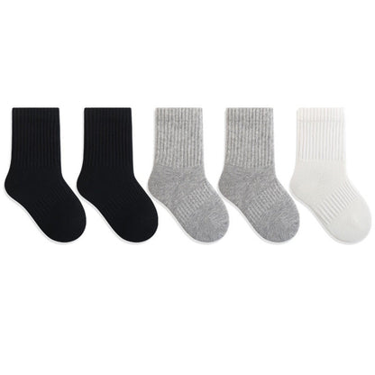 MyKids-USA® Baby Kids Unisex Breathable Simple Casual Pattern Socks 1 Lot=5-Pair Set