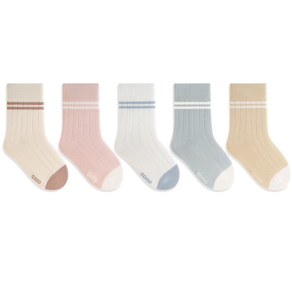MyKids-USA® Baby Kids Unisex Breathable Simple Casual Pattern Socks 1 Lot=5-Pair Set