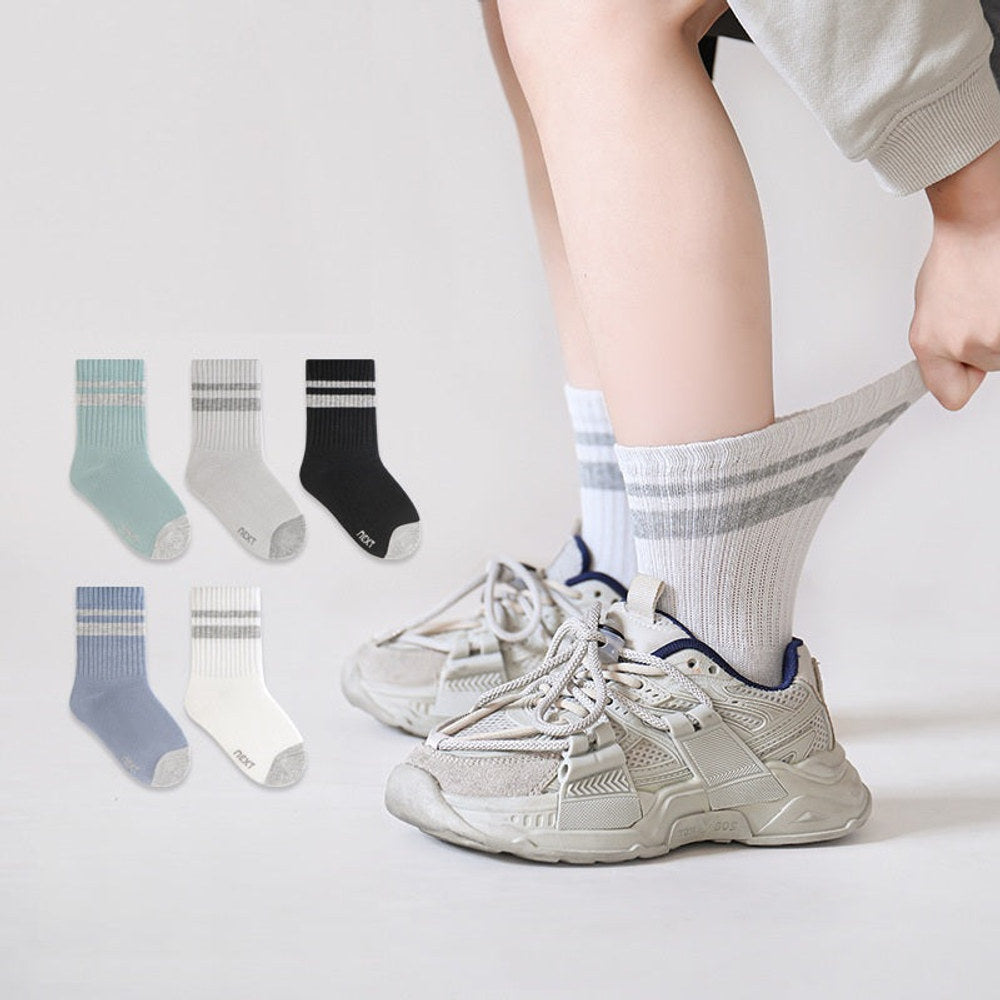 MyKids-USA® Baby Kids Unisex Breathable Simple Casual Pattern Socks 1 Lot=5-Pair Set