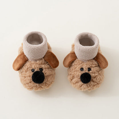 MyKids-USA® Baby Unisex Cute Color Patchwork Puppy Pattern Toddler Soft-Sole Walking Shoes