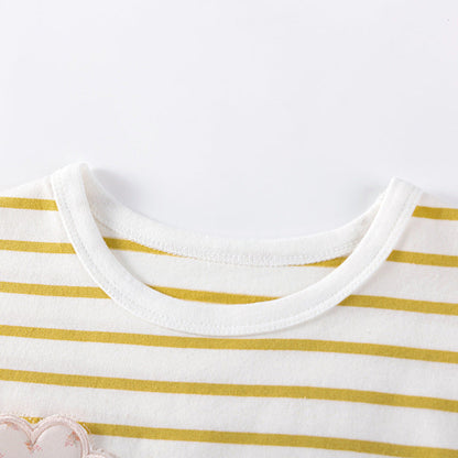 MyKids-USA® Summer Hot Selling Baby Kids Girls Short Sleeves Striped Pattern T-shirt and Plaid Pants Clothing Set