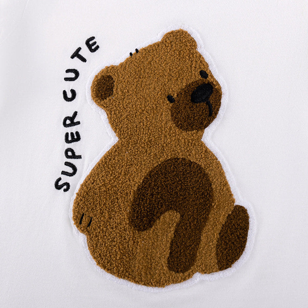 MyKids-USA® Summer Hot Selling Baby Kids Girls Short Sleeves Teddy Bear Pattern T-shirt and Argyle Shorts Clothing Set