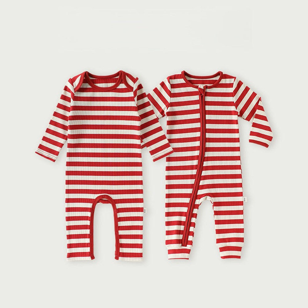 MyKids-USA® Baby Kids Long Sleeves Red Striped Pattern Clothing Sets, Rompers and Bodysuit