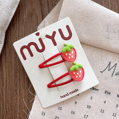 MyKids-USA® Collection of 2 Versatile Fruits Pattern Hair Clips