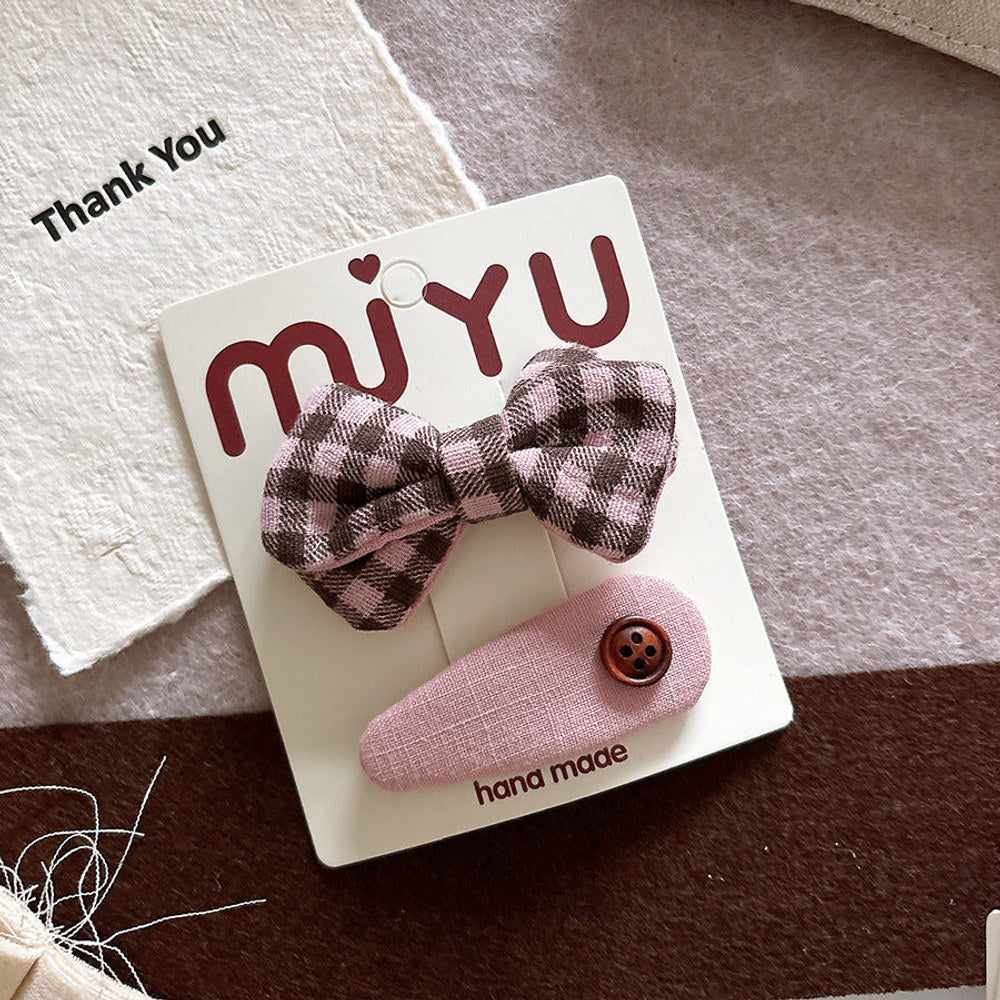 MyKids-USA® Collection of 2 Geometric Shaped Hair Clips and Hair Ties