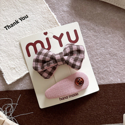 MyKids-USA® Collection of 2 Geometric Shaped Hair Clips and Hair Ties