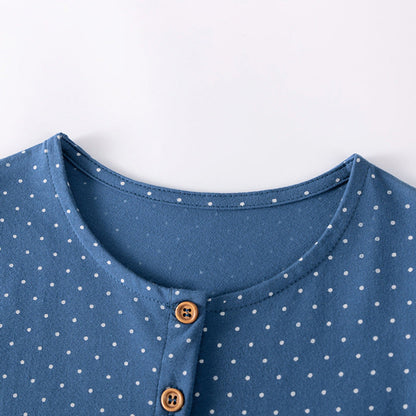 MyKids-USA® Cartoon and Dots Pattern Short Sleeves Dress for Stylish Girls