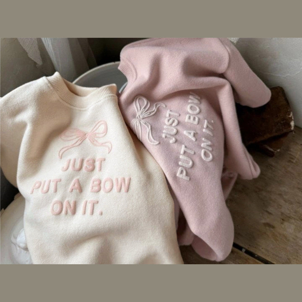MyKids-USA® Baby Girls Simple Cute Letters and Butterfly-bow Pattern Long Sleeves Bodysuit