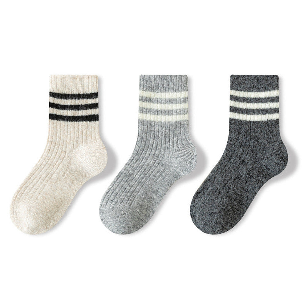 MyKids-USA® Baby Unisex Breathable Striped Pattern or Solid Color Casual Socks 1 Lot=3-Pair Set