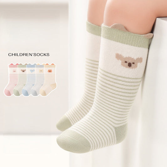 MyKids-USA® Baby Unisex Breathable Striped and Cartoon Pattern Socks