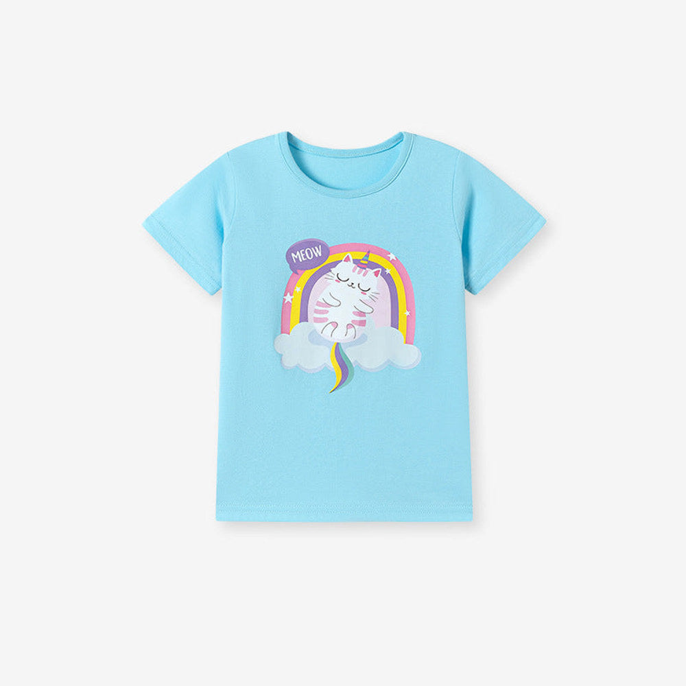 MyKids-USA® Kids’ Cartoon Pattern Short Sleeves T-shirt in European and American Style