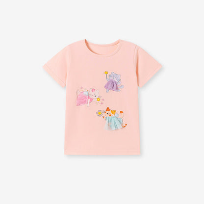 MyKids-USA® Kids’ Cartoon Pattern Short Sleeves T-shirt in European and American Style