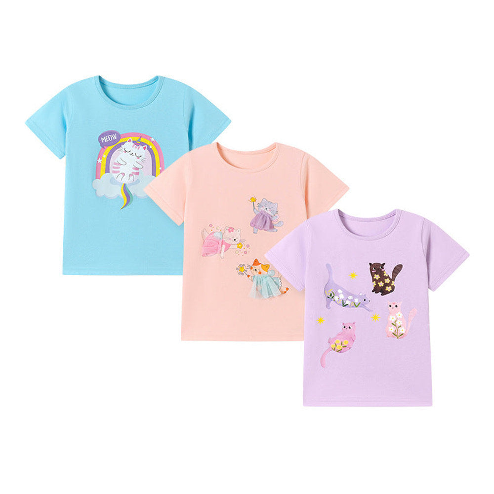 MyKids-USA® Kids’ Cartoon Pattern Short Sleeves T-shirt in European and American Style