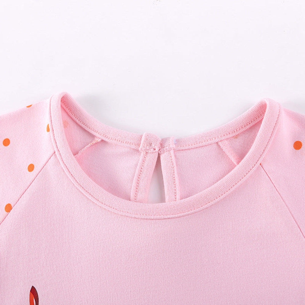 MyKids-USA® Cherry and Letters Pattern Short Sleeves Dress for Stylish Girls