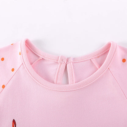 MyKids-USA® Cherry and Letters Pattern Short Sleeves Dress for Stylish Girls