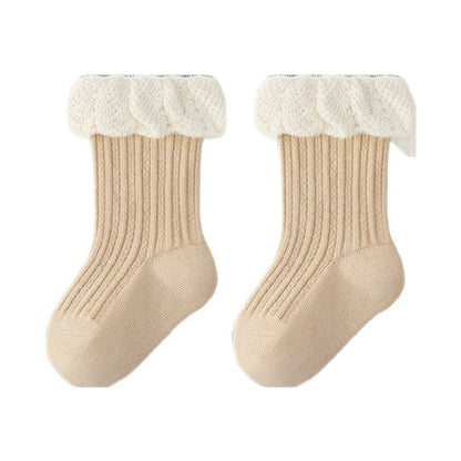 MyKids-USA® Baby Kids Girls Breathable Color Patchwork Cute Socks