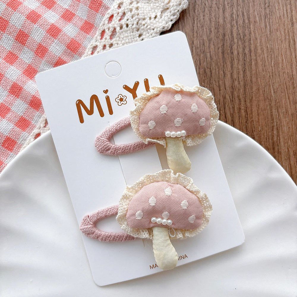 MyKids-USA® Collection of 2 Fruits Pattern Decorated Hair Clips and Hair Ties