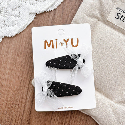 MyKids-USA® Collection of 2 Versatile Butterfly-bows Pattern Hair Clips