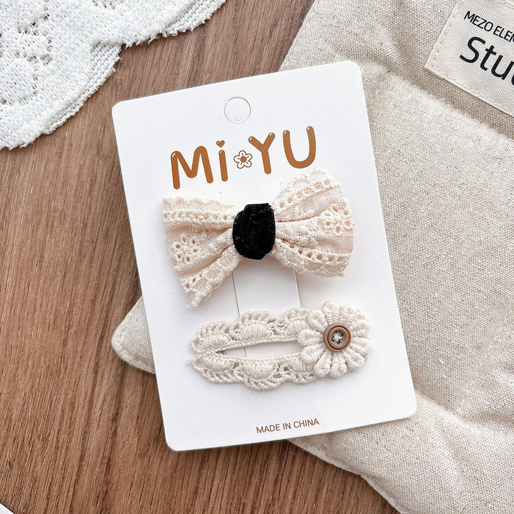 MyKids-USA® Collection of 2 Versatile Butterfly-bows Pattern Hair Clips