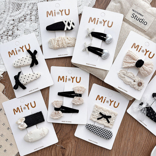 MyKids-USA® Collection of 2 Versatile Butterfly-bows Pattern Hair Clips