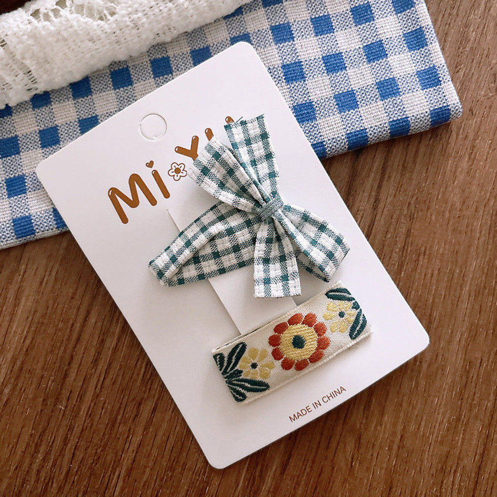 MyKids-USA® Collection of 2 Versatile Flowers and Cartoon Pattern Hair Clips