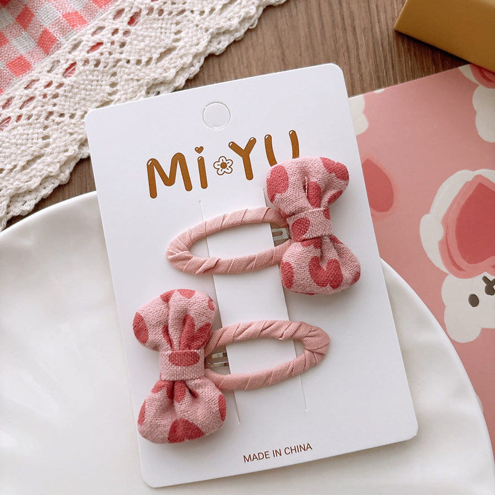 MyKids-USA® Collection of 2 Versatile Pink Hearts Pattern Hair Clips