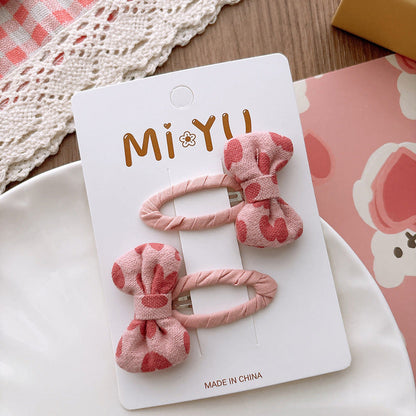 MyKids-USA® Collection of 2 Versatile Pink Hearts Pattern Hair Clips
