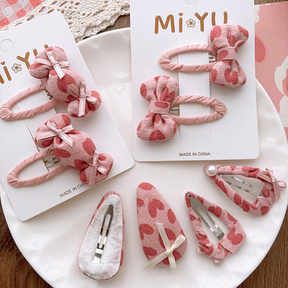 MyKids-USA® Collection of 2 Versatile Pink Hearts Pattern Hair Clips