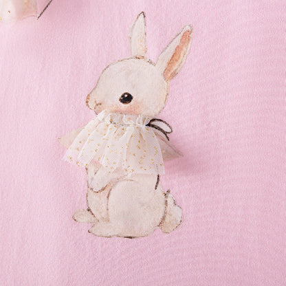 MyKids-USA® Animals and Fairy Cartoon Pattern Short Sleeves Dress with Collar for Stylish Girls