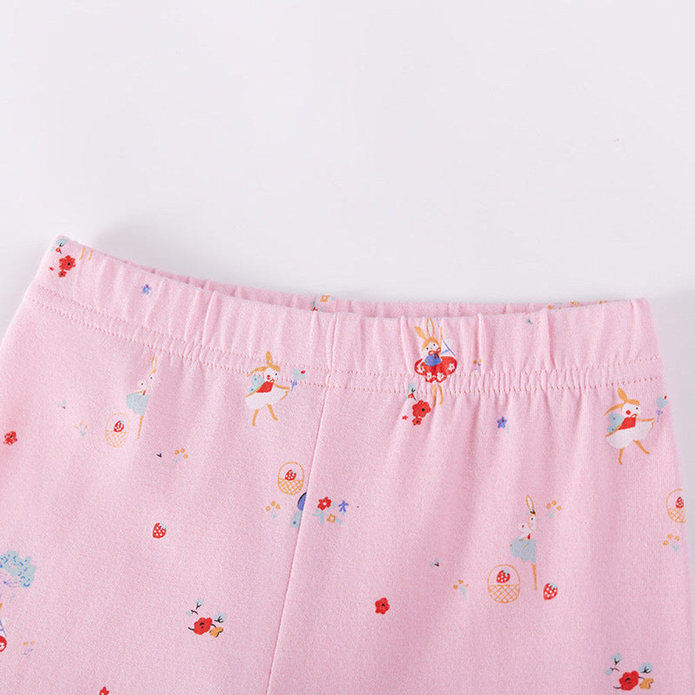 MyKids-USA® Summer Hot Selling Baby Kids Girls Fly Sleeves Cartoon Pattern T-shirt and Pants Clothing Set