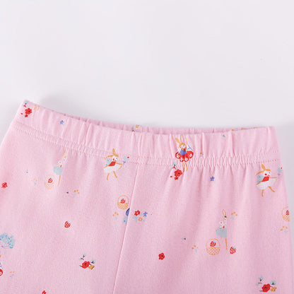 MyKids-USA® Summer Hot Selling Baby Kids Girls Fly Sleeves Cartoon Pattern T-shirt and Pants Clothing Set
