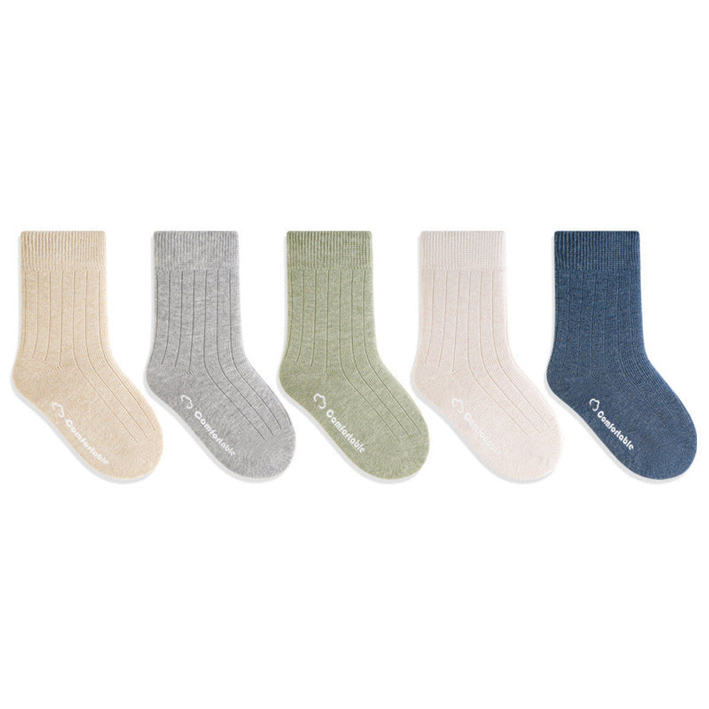 MyKids-USA® Baby Kids Unisex Breathable Simple Letters Pattern Socks 1 Lot=5-Pair Set