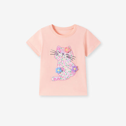 MyKids-USA® Kids’ Cartoon Pattern Short Sleeves T-shirt in European and American Style for Summer